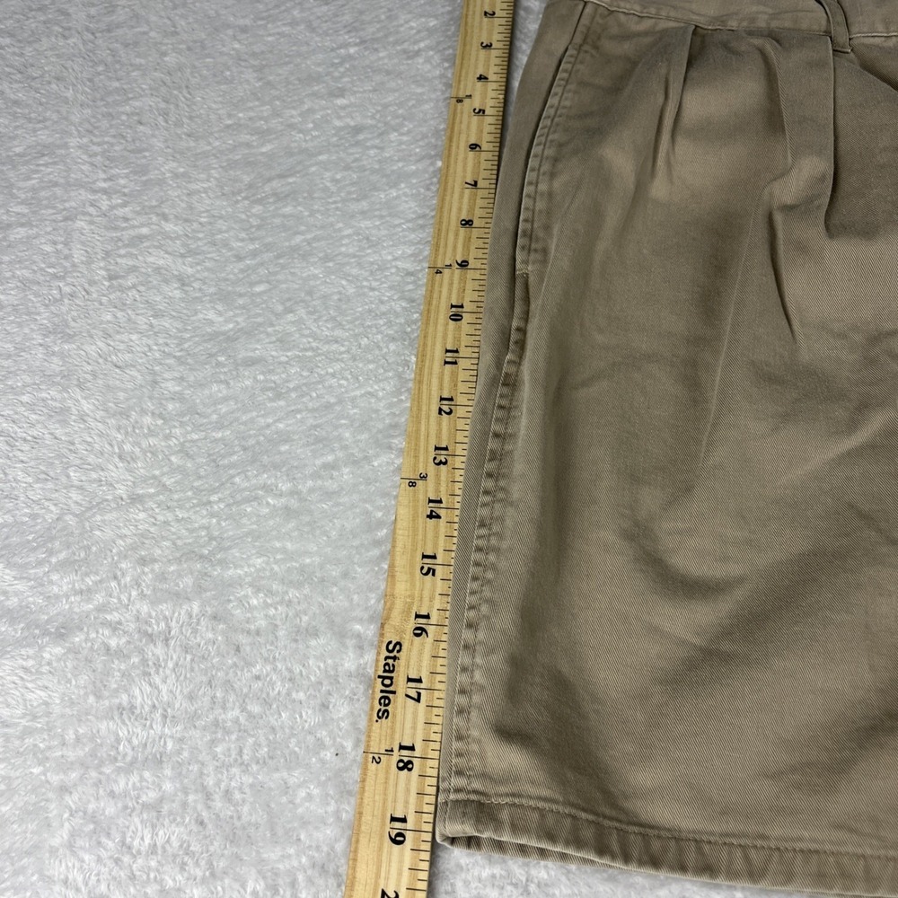 Polo Ralph Lauren Chino Shorts Mens 42 Tan Pleated Cotton Twill - Picture 3 of 11